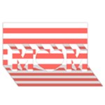 Horizontal Stripes - White and Pastel Red MOM 3D Greeting Card (8x4)