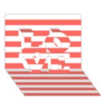 Horizontal Stripes - White and Pastel Red LOVE 3D Greeting Card (7x5)