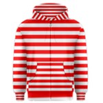 Horizontal Stripes - White and Red Men s Zipper Hoodie