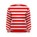 Horizontal Stripes - White and Red Women s Sweatshirt