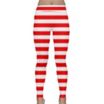 Horizontal Stripes - White and Red Yoga Leggings