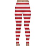 Horizontal Stripes - White and Fire Engine Red Yoga Leggings