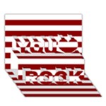 Horizontal Stripes - White and Dark Red You Rock 3D Greeting Card (7x5)