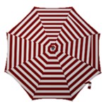 Horizontal Stripes - White and Dark Red Hook Handle Umbrella (Small)