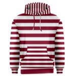 Horizontal Stripes - White and Burgundy Red Men s Pullover Hoodie