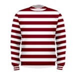 Horizontal Stripes - White and Burgundy Red Men s Sweatshirt