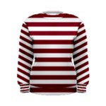 Horizontal Stripes - White and Burgundy Red Women s Sweatshirt