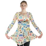 world Travel Long Sleeve Tunic 