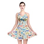 world Travel Reversible Skater Dress