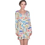 world Travel Long Sleeve Nightdress