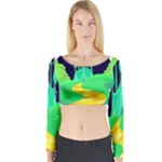 yellow brick road  Long Sleeve Crop Top (Tight Fit)