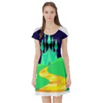 yellow brick road  Short Sleeve Skater Dress