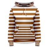 Horizontal Stripes - White and Brown Women s Pullover Hoodie