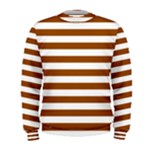 Horizontal Stripes - White and Brown Men s Sweatshirt