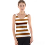 Horizontal Stripes - White and Brown Tank Top