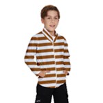 Horizontal Stripes - White and Brown Wind Breaker (Kids)