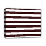 Horizontal Stripes - White and Dark Sienna Brown Deluxe Canvas 14  x 11  (Stretched)