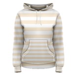 Horizontal Stripes - White and Champagne Orange Women s Pullover Hoodie