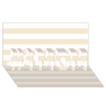 Horizontal Stripes - White and Champagne Orange #1 MOM 3D Greeting Cards (8x4)