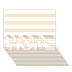 Horizontal Stripes - White and Champagne Orange HOPE 3D Greeting Card (7x5)