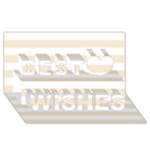 Horizontal Stripes - White and Champagne Orange Best Wish 3D Greeting Card (8x4)