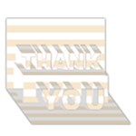 Horizontal Stripes - White and Champagne Orange THANK YOU 3D Greeting Card (7x5)