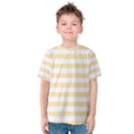 Horizontal Stripes - White and Peach Orange Kid s Cotton Tee