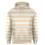 Horizontal Stripes - White and Peach Orange Men s Pullover Hoodie