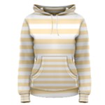 Horizontal Stripes - White and Peach Orange Women s Pullover Hoodie