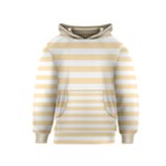 Horizontal Stripes - White and Peach Orange Kid s Pullover Hoodie