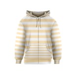 Horizontal Stripes - White and Peach Orange Kid s Zipper Hoodie