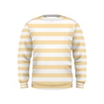 Horizontal Stripes - White and Peach Orange Kid s Sweatshirt