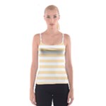 Horizontal Stripes - White and Peach Orange Spaghetti Strap Top