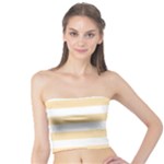 Horizontal Stripes - White and Peach Orange Tube Top