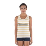 Horizontal Stripes - White and Peach Orange Women s Sport Tank Top