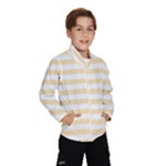 Horizontal Stripes - White and Peach Orange Wind Breaker (Kids)