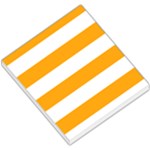 Horizontal Stripes - White and Dark Tangerine Orange Small Memo Pads