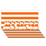 Horizontal Stripes - White and Safety Orange #1 MOM 3D Greeting Cards (8x4)