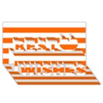 Horizontal Stripes - White and Safety Orange Best Wish 3D Greeting Card (8x4)