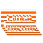 Horizontal Stripes - White and Safety Orange Laugh Live Love 3D Greeting Card (8x4)