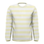 Horizontal Stripes - White and Cream Yellow Men s Long Sleeve T-shirt