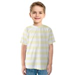 Horizontal Stripes - White and Cream Yellow Kid s Sport Mesh Tee