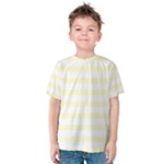 Horizontal Stripes - White and Cream Yellow Kid s Cotton Tee