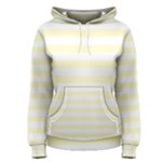 Horizontal Stripes - White and Cream Yellow Women s Pullover Hoodie