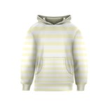 Horizontal Stripes - White and Cream Yellow Kid s Pullover Hoodie