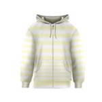 Horizontal Stripes - White and Cream Yellow Kid s Zipper Hoodie