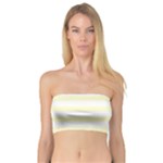 Horizontal Stripes - White and Cream Yellow Bandeau Top