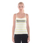 Horizontal Stripes - White and Cream Yellow Spaghetti Strap Top