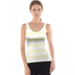 Horizontal Stripes - White and Cream Yellow Tank Top