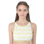 Horizontal Stripes - White and Cream Yellow Tank Bikini Top